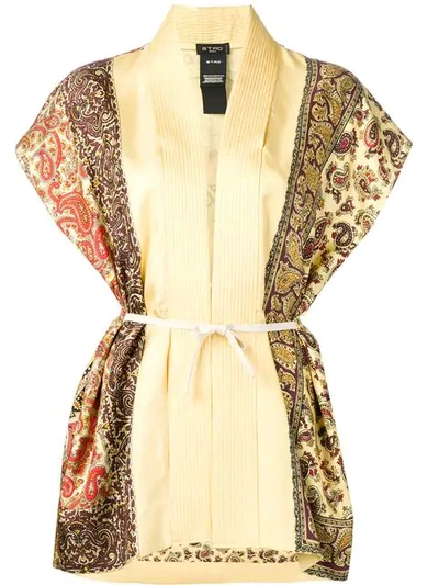 Shop Etro Paisley Embroidered Waistcoat In 700 Ocra