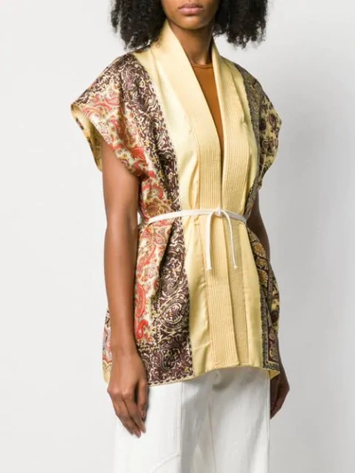 Shop Etro Paisley Embroidered Waistcoat In 700 Ocra