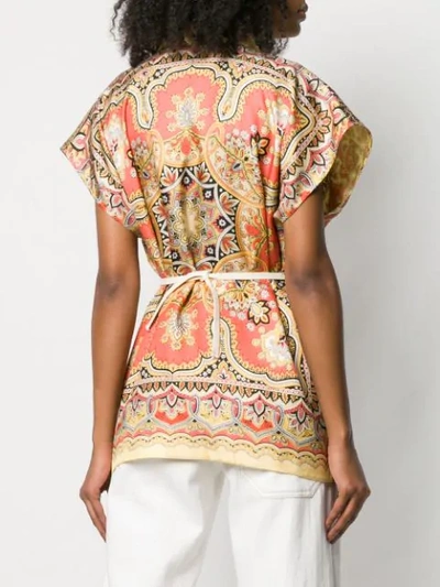 Shop Etro Paisley Embroidered Waistcoat In 700 Ocra