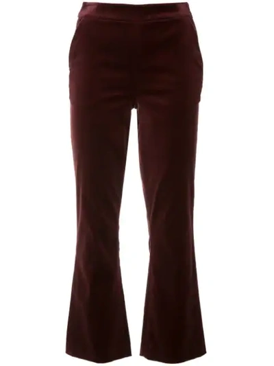 Shop Frame Cropped Flared Trousers In Red
