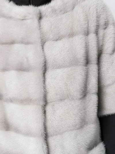 Shop Simonetta Ravizza Dari Short Sleeve Panel Coat - Grey