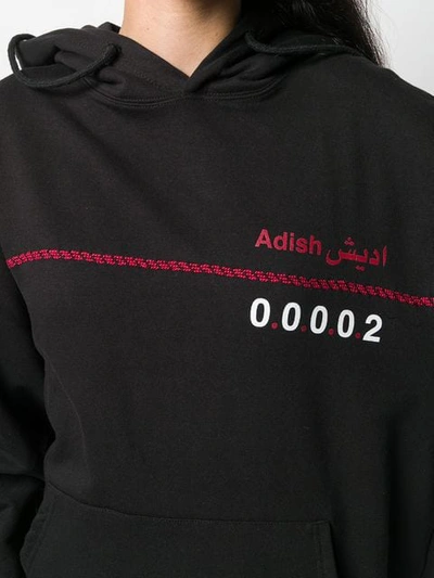 Shop Adish Logo Printed Hoodie In Black