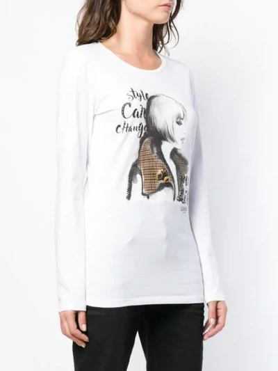 Shop Liu •jo Liu Jo Printed Pullover - White