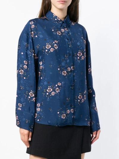 Shop Kenzo Floral Loose Shirt In Blue