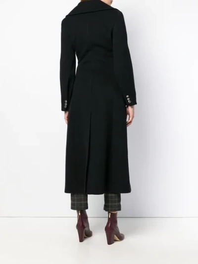 Shop Alberta Ferretti Double Breasted Coat In Black