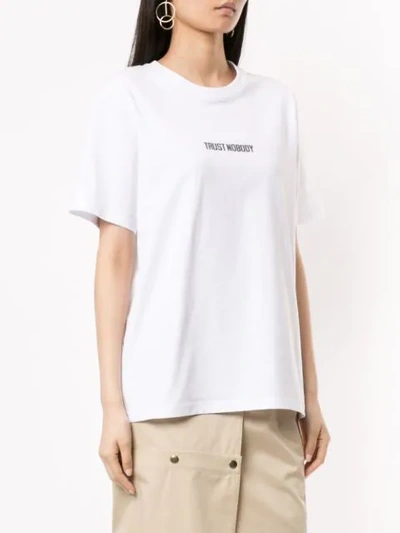 Shop Boyarovskaya Round Neck Slogan T-shirt In White