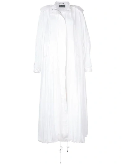 Shop Alberta Ferretti Drawstring Hem Coat In White