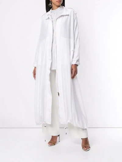Shop Alberta Ferretti Drawstring Hem Coat In White
