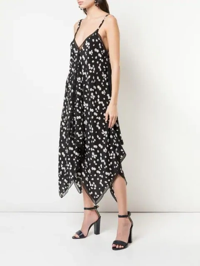 Shop Jason Wu Floral Flared Midi Dress In Black Multi