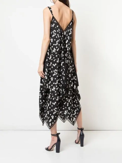 Shop Jason Wu Floral Flared Midi Dress In Black Multi