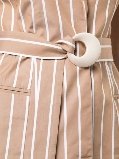 Shop Alexis Carmona Striped Dress In Brown