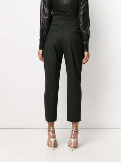 Shop Pinko Cropped Trousers In Black