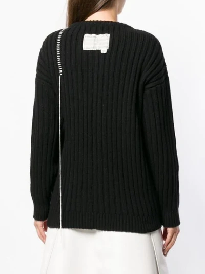 A-COLD-WALL* CONTRAST STITCH RIBBED SWEATER - 黑色