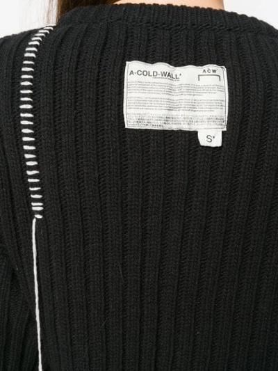 A-COLD-WALL* CONTRAST STITCH RIBBED SWEATER - 黑色