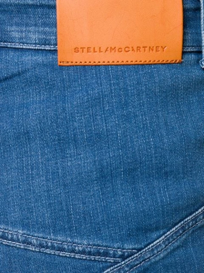 Shop Stella Mccartney Cropped Star Seam Jeans In Blue