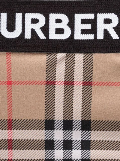 Shop Burberry Check Print Bikini - Brown