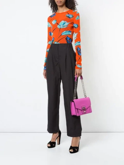 Shop Diane Von Furstenberg Straight Leg Trousers In Black