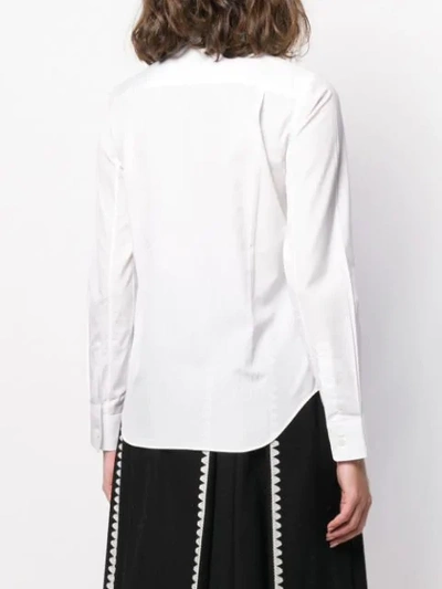 Shop Comme Des Garçons Play Embroidered Heart Shirt In White