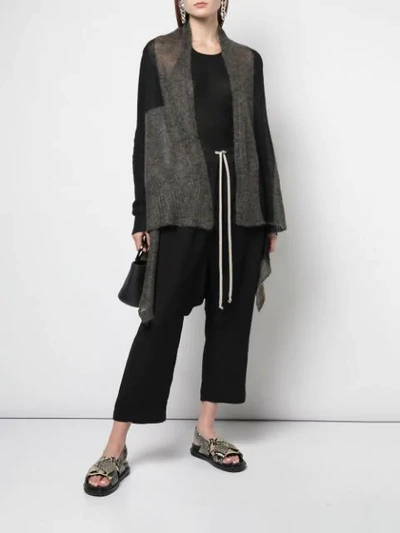 Shop Rick Owens Fine Knit Cardigan In Black