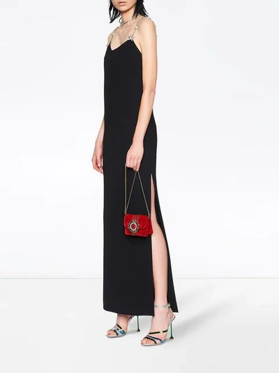 Shop Miu Miu Maxi Cady Dress In Black