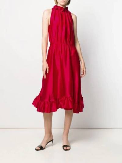 Shop Msgm Evening Dress In Red