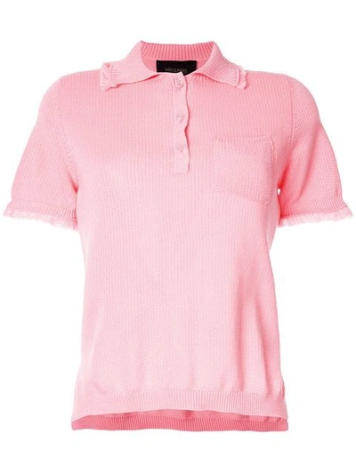 Shop Mr & Mrs Italy Frayed Hem Polo Shirt In Pink