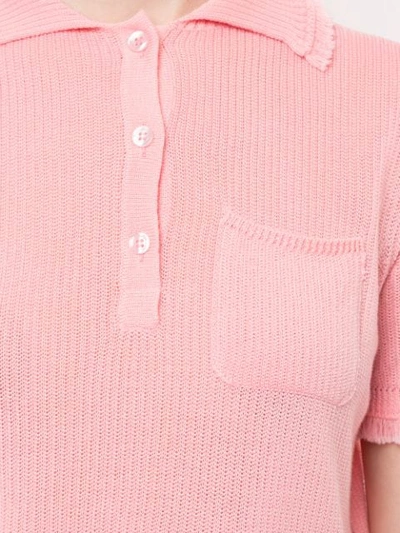 Shop Mr & Mrs Italy Frayed Hem Polo Shirt In Pink