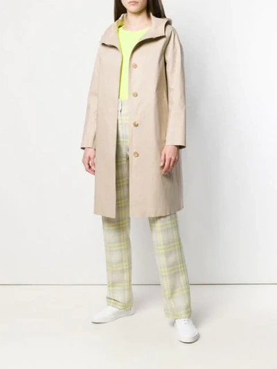 Shop Mackintosh Putty Bonded Cotton Hooded Coat Lr-021 In Neutrals