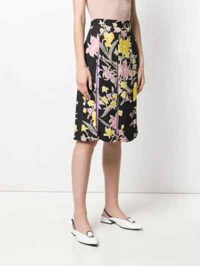 Shop Diane Von Furstenberg Floating Bouquet Skirt In Black