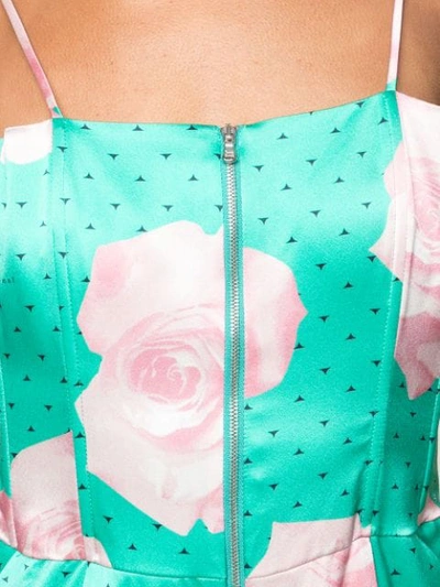 Shop Fleur Du Mal Rose Print Dress In Green