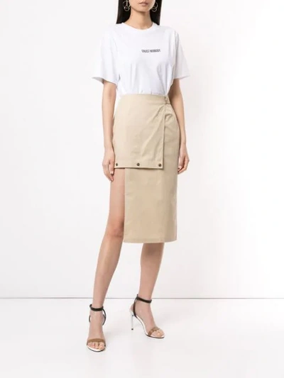 Shop Boyarovskaya Hybrid Pencil Skirt In Brown