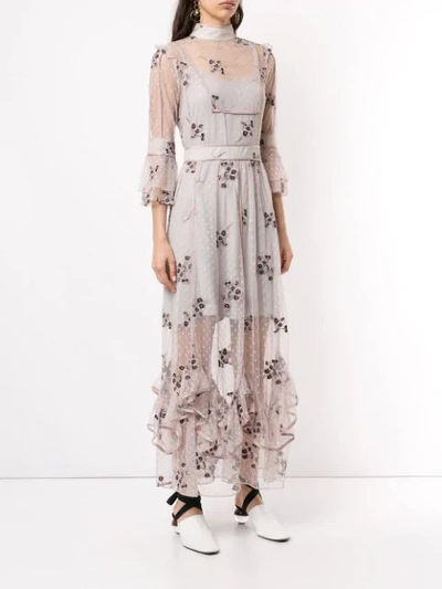 Shop We Are Kindred Maryjane Embroidered Dress In Grey