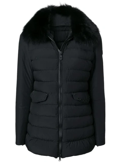 Shop Peuterey Padded Fur Coat In Black