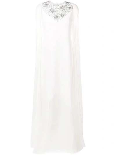 Shop Givenchy Cape-sleeve Gown In White