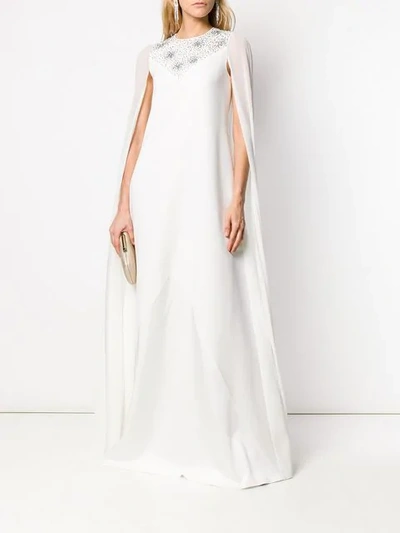 Shop Givenchy Cape-sleeve Gown In White