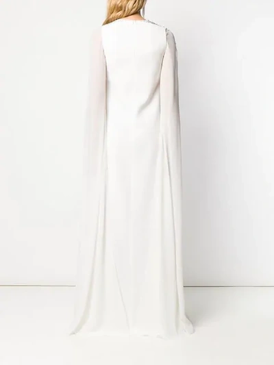 Shop Givenchy Cape-sleeve Gown In White