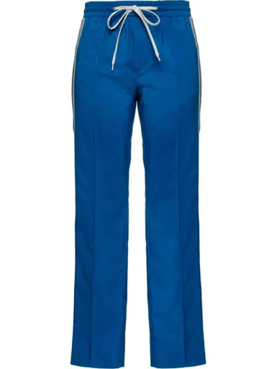 Shop Miu Miu Tailored Style Track Trousers In Blue