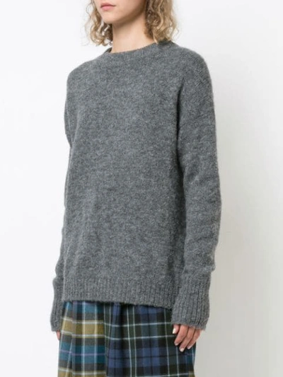 Shop Tibi Cozy Round Neck Jumper In Grey