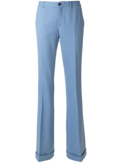 Shop Miu Miu Bootcut Tailored Trousers In Blue