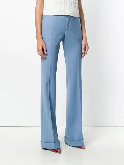 Shop Miu Miu Bootcut Tailored Trousers In Blue