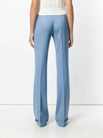 Shop Miu Miu Bootcut Tailored Trousers In Blue