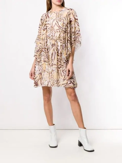 Shop See By Chloé Layered Ruffles Dress In Neutrals