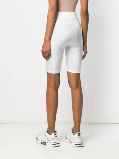 Shop Fendi Graphic Logo Cycling Shorts In White