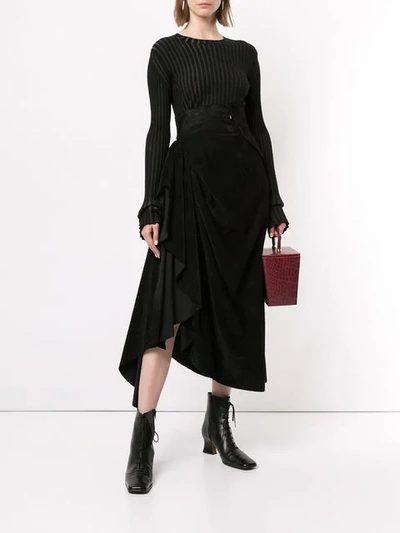 AGANOVICH DRAPED SKIRT - 黑色