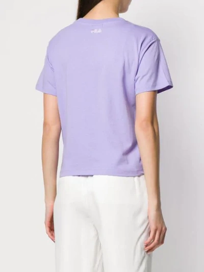 Shop Fila T-shirt Mit Logo-print - Lila In Purple
