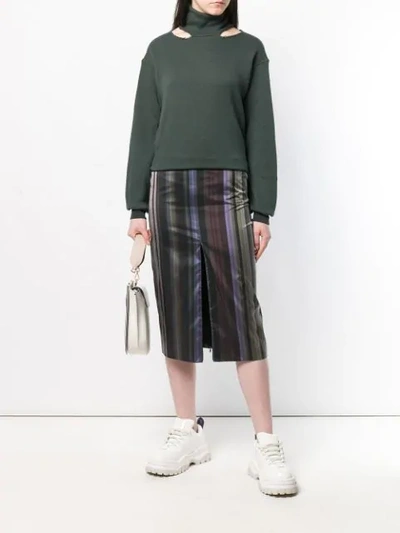 AALTO STRIPED STRAIGHT SKIRT - 黑色