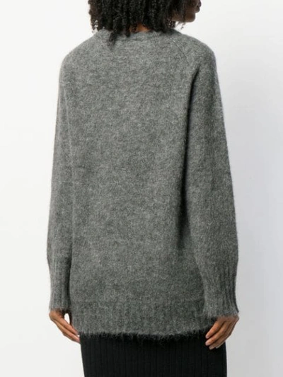 Shop Courrèges Logo-detail Mohair Jumper In Grey