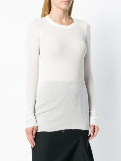 Shop Rick Owens Ribbed T In White