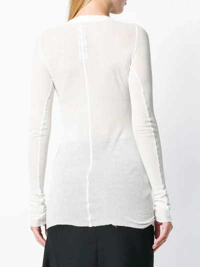 Shop Rick Owens Ribbed T In White