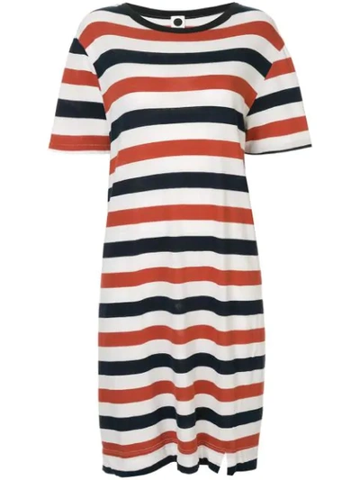 Shop Bassike Striped T-shirt Dress - Multicolour